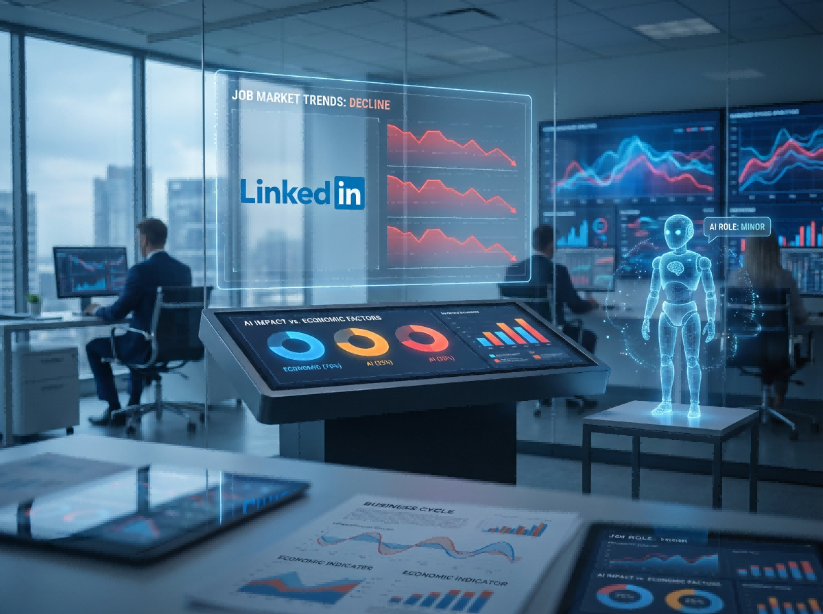 LinkedIn数据揭示：AI尚未成为招聘下滑主因