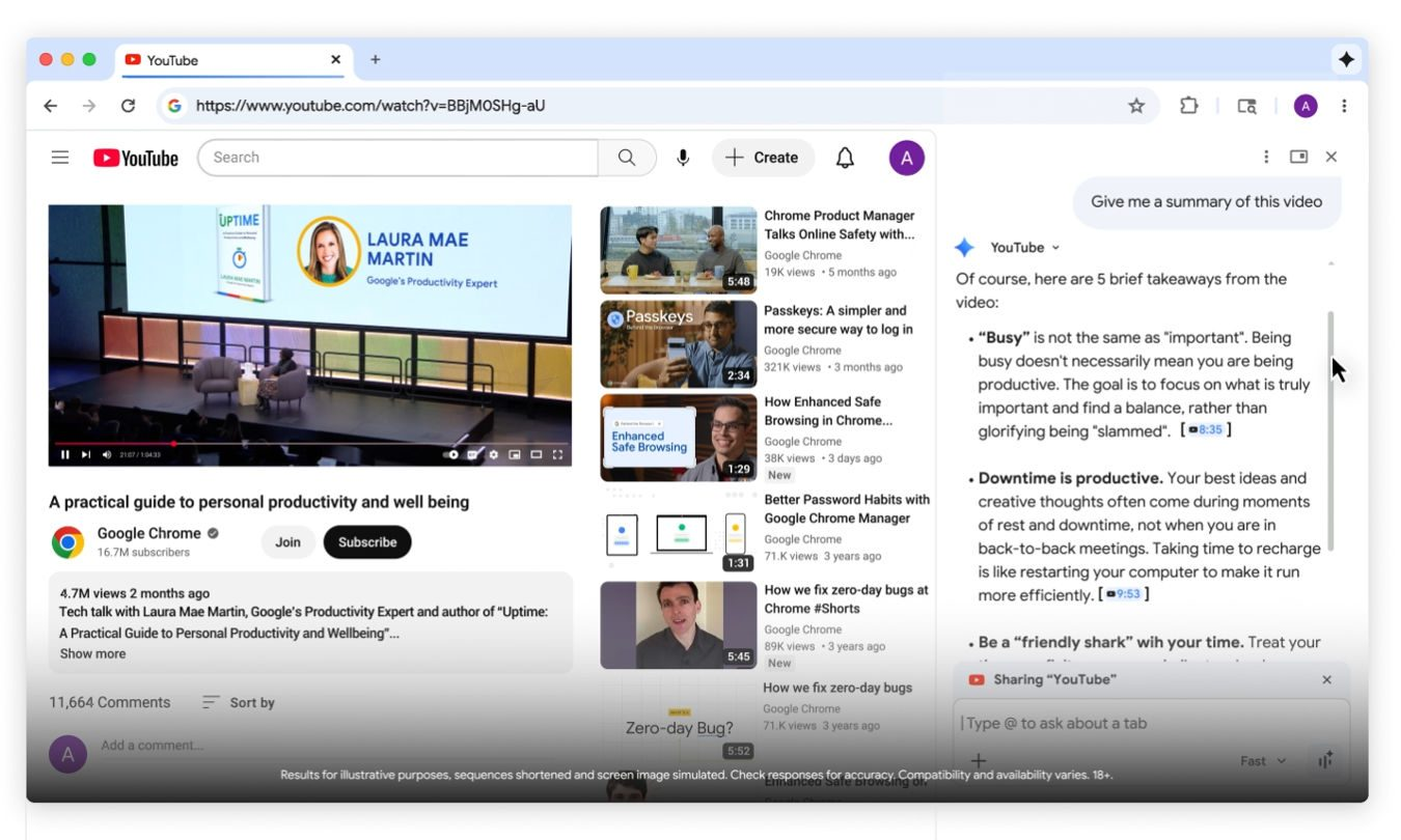 谷歌将 Chrome 浏览器打造成职场人工智能助手